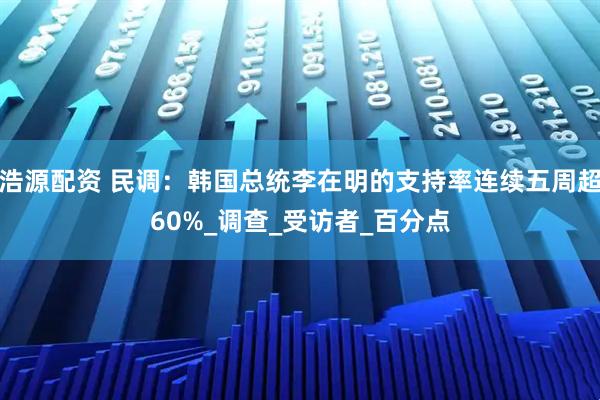 浩源配资 民调:韩国总统李在明的支持率连续五周超60%_调查_受访者_百分点